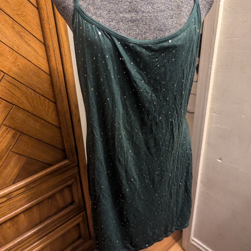 XL green with silver dots chemise